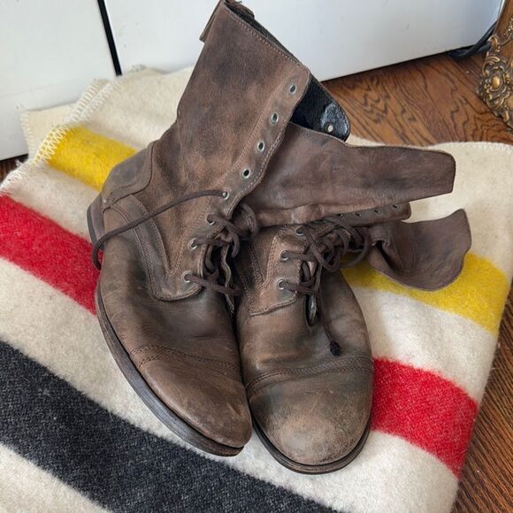 Allsaints Spitalfields Suede Military Combat Boots Men's 46 US 12 - Picture 1 of 6